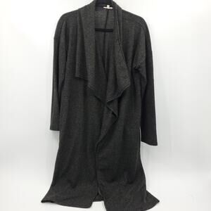 Mystree Cardigan Sweater Womens Small Open Front Long Drape Pockets Lightweight